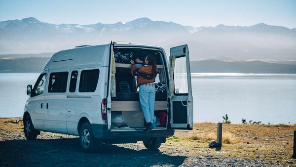 Woman in Campervan